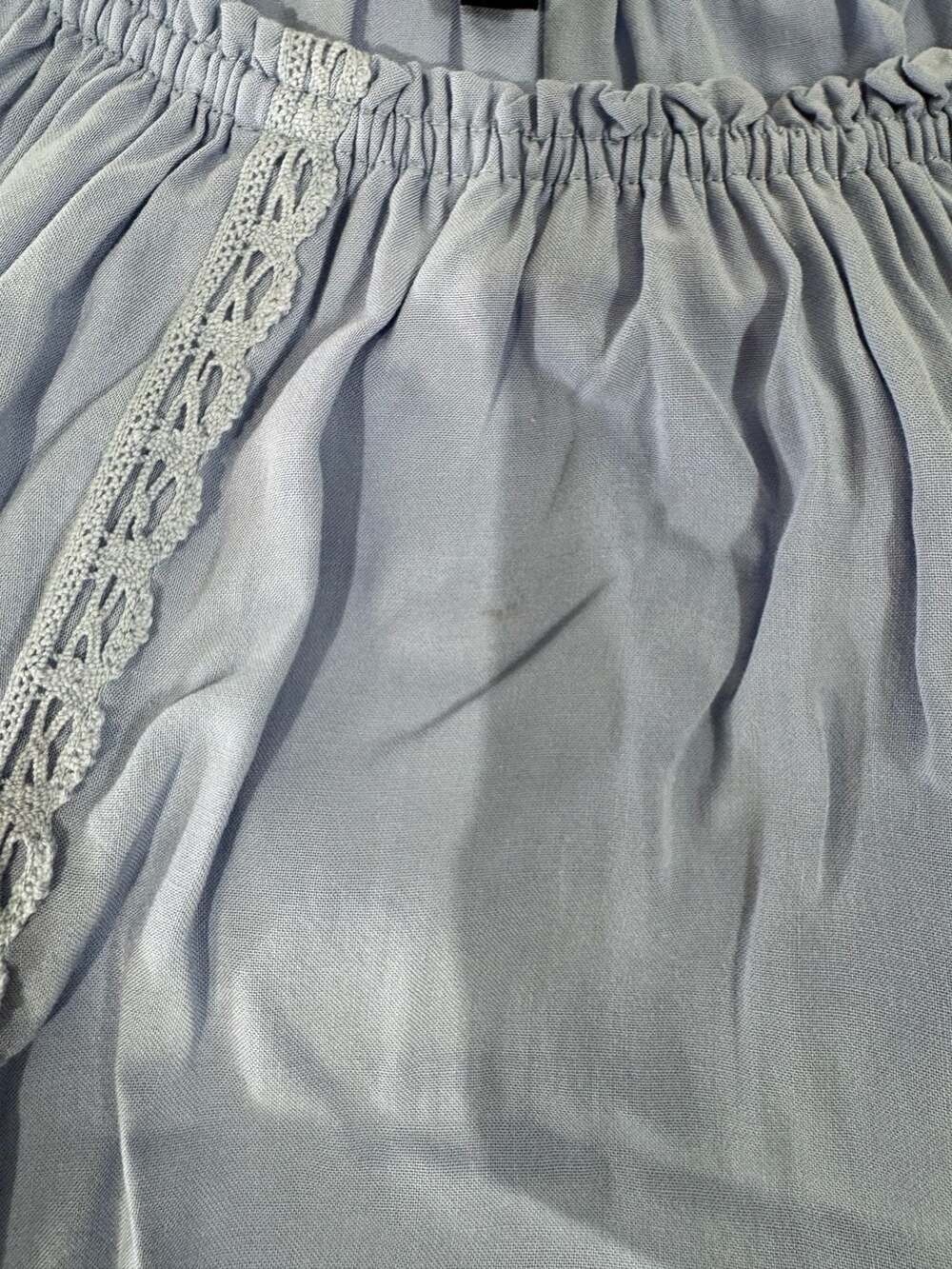 Melissa Paige Women's Blue Boho Peasant Blouse Size L - Picture 6 of 12